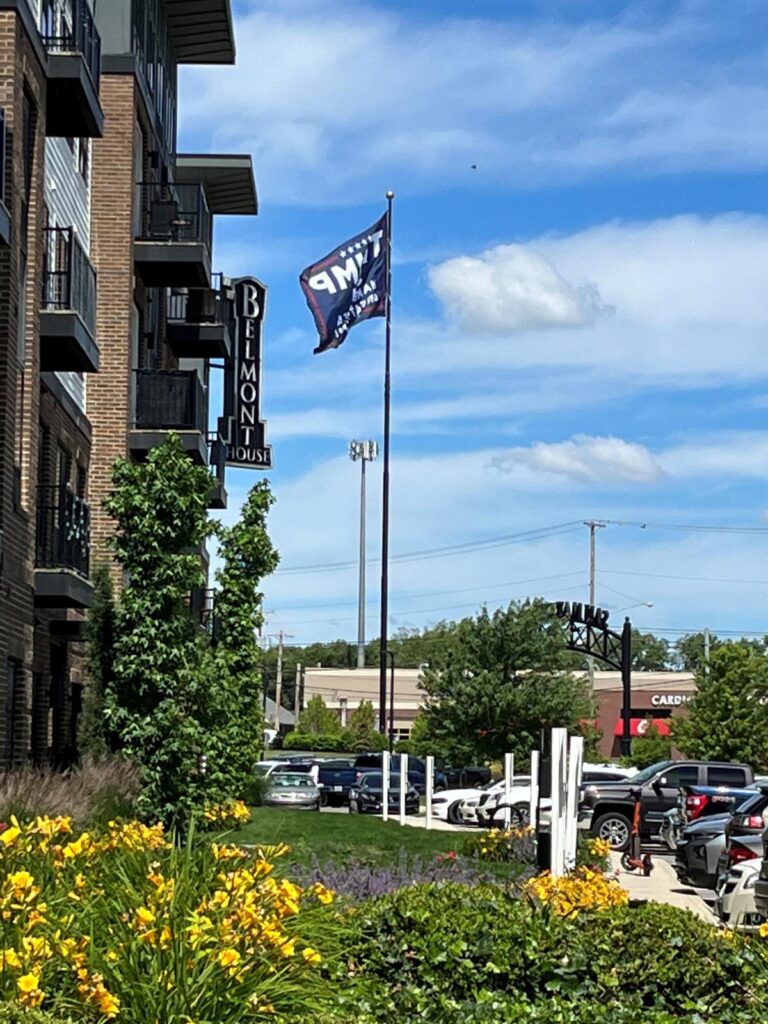 Columbus developer replaces US and Italian flags with large Trump 2024 campaign flag