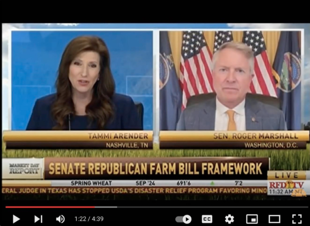 Senator Marshall Joins RFD-TV To Discuss The Senate Republican Farm Bill Framework –